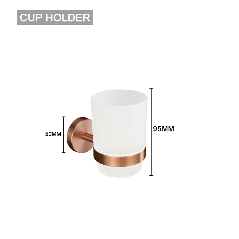 Brushed Rose Gold Toilet Brush Holder Toilet Paper