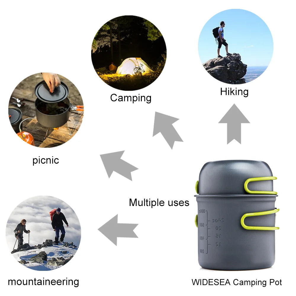 Widesea Ultralight Camping Cooking Utensils Outdoor Tableware Pot
