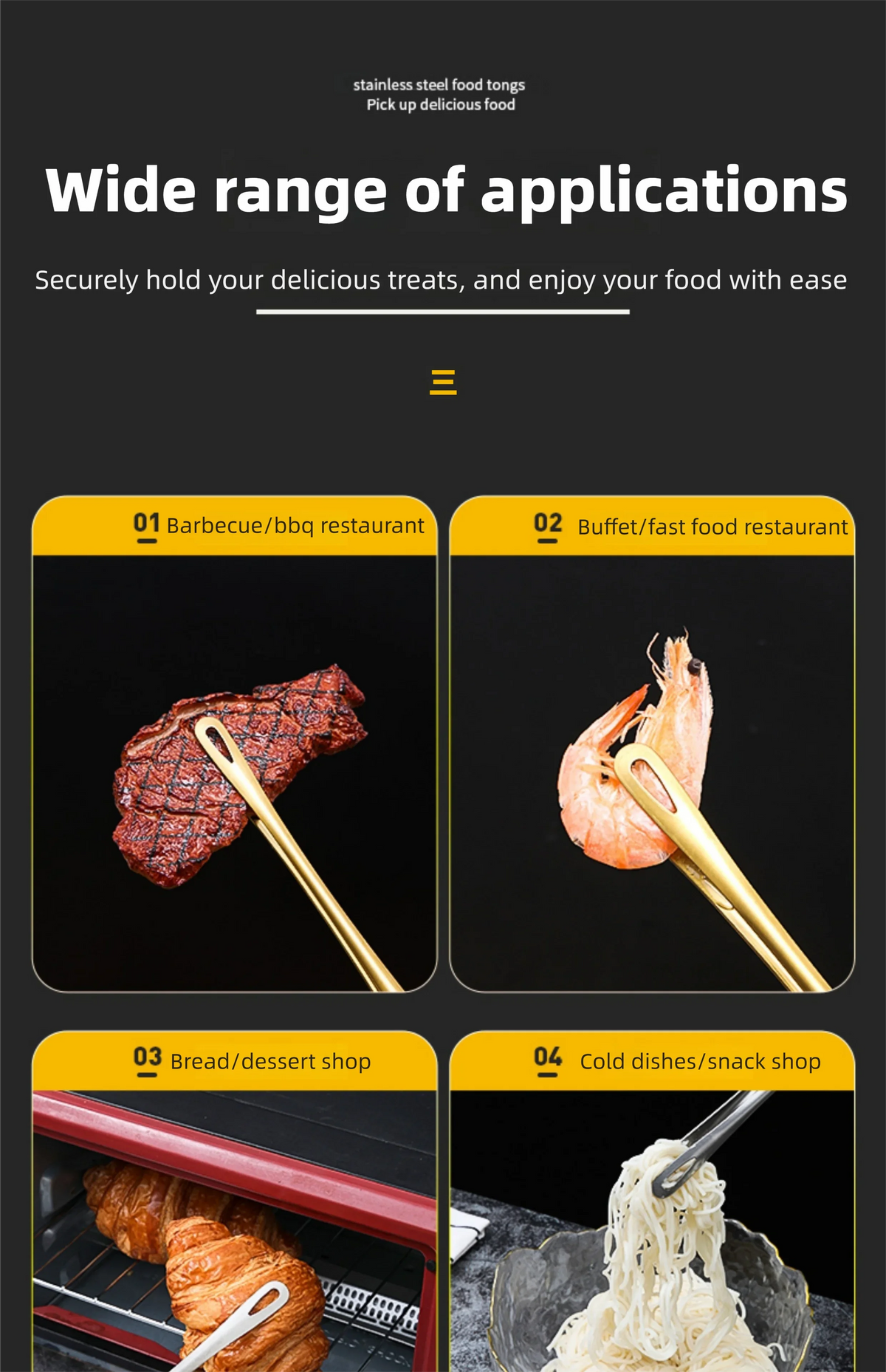 Tongs Barbecue Grill Tongs Steel Cooking Tweezers Chef