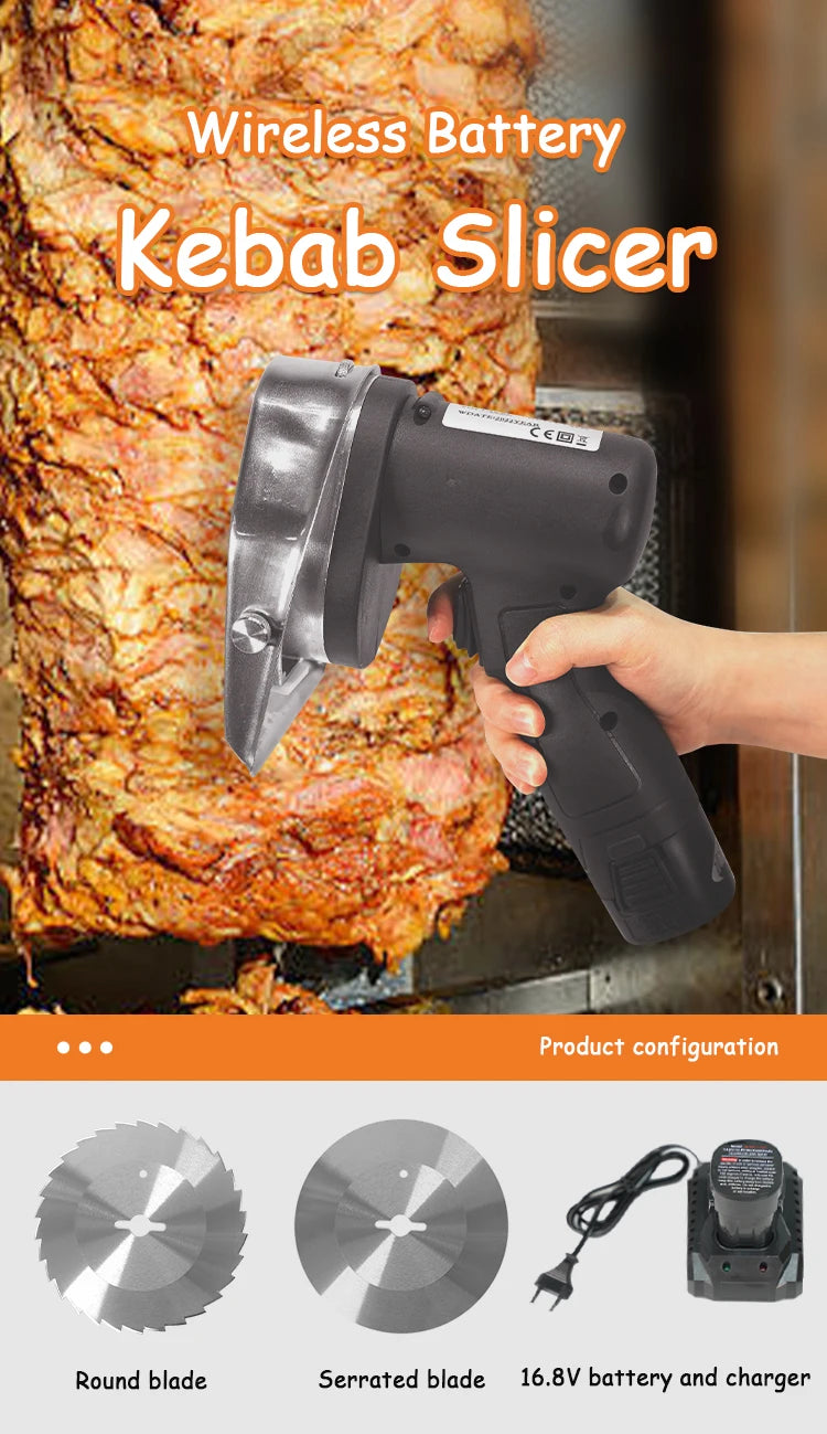 Battery Kebab Slicer Cordless Shawarma Doner Knife Battery