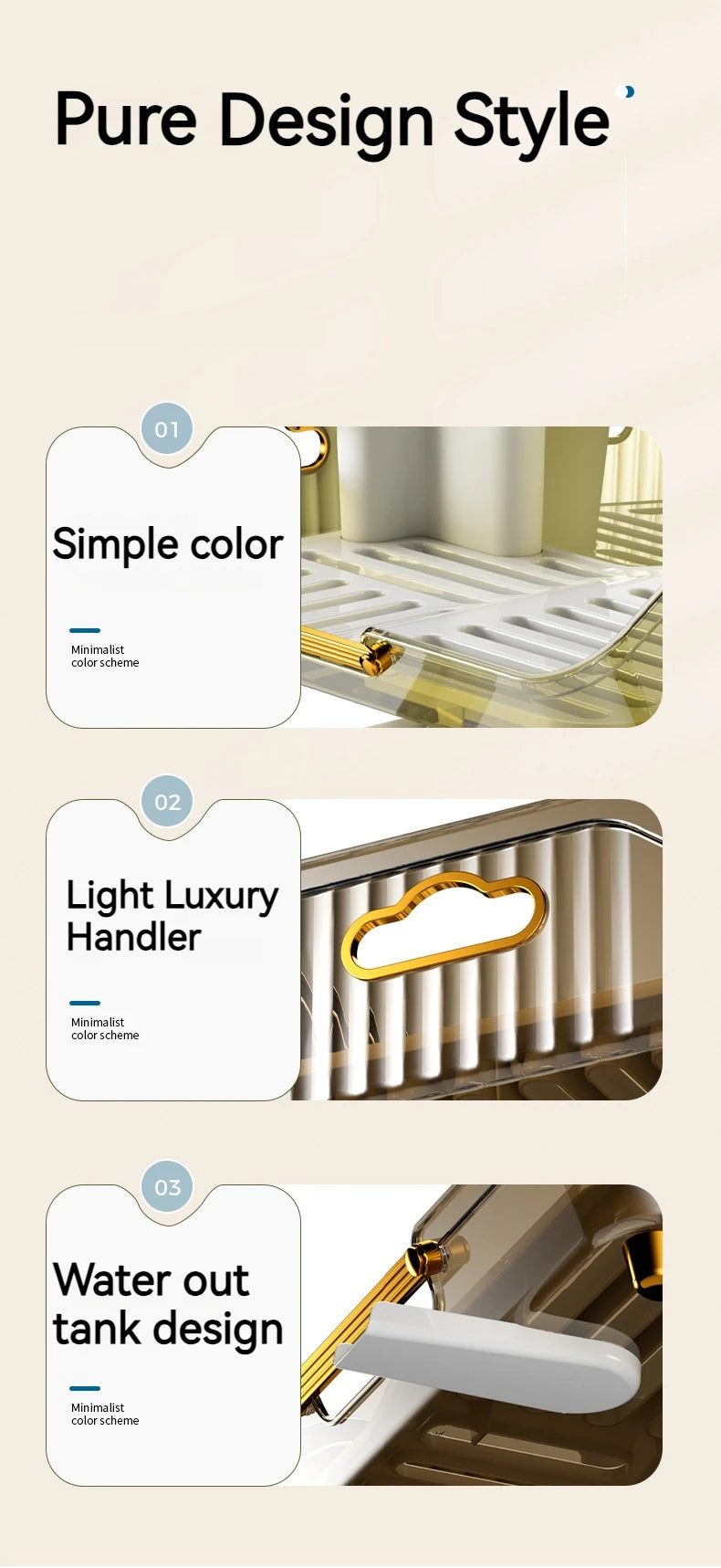 Luxury Dish Drying Rack Eco-Friendly Drainer Rack Drain