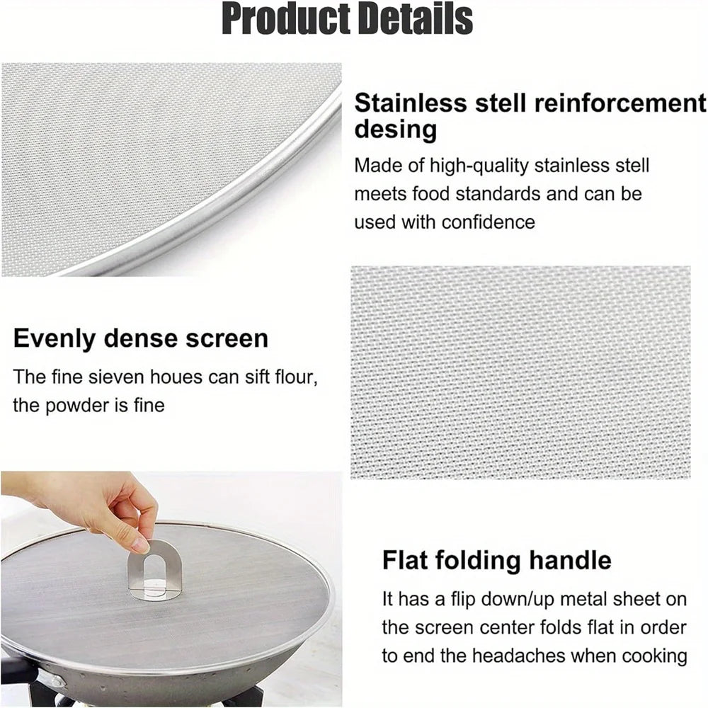 3pcs/Pack Splatter Screen Cooking Stainless Steel Grease Guard