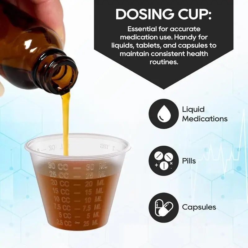 Oz Disposable Plastic Medicine Cups Clear Graduated Measuring