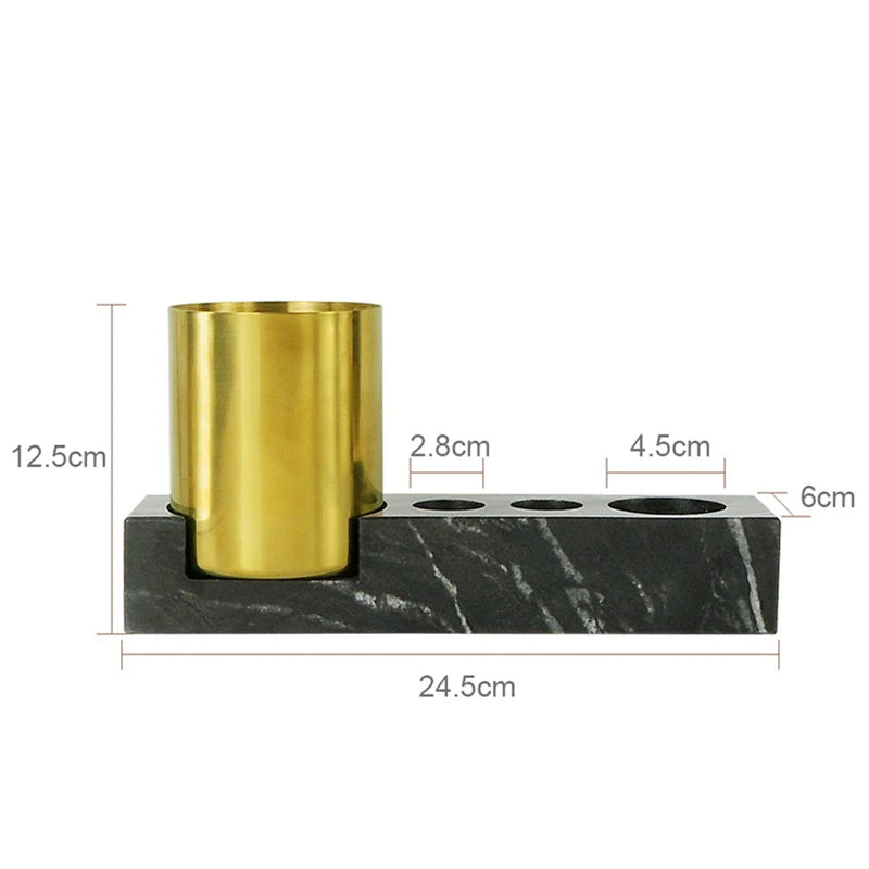 Black Natural Marble Stone Bathroom Luxury Toothbrush Holder