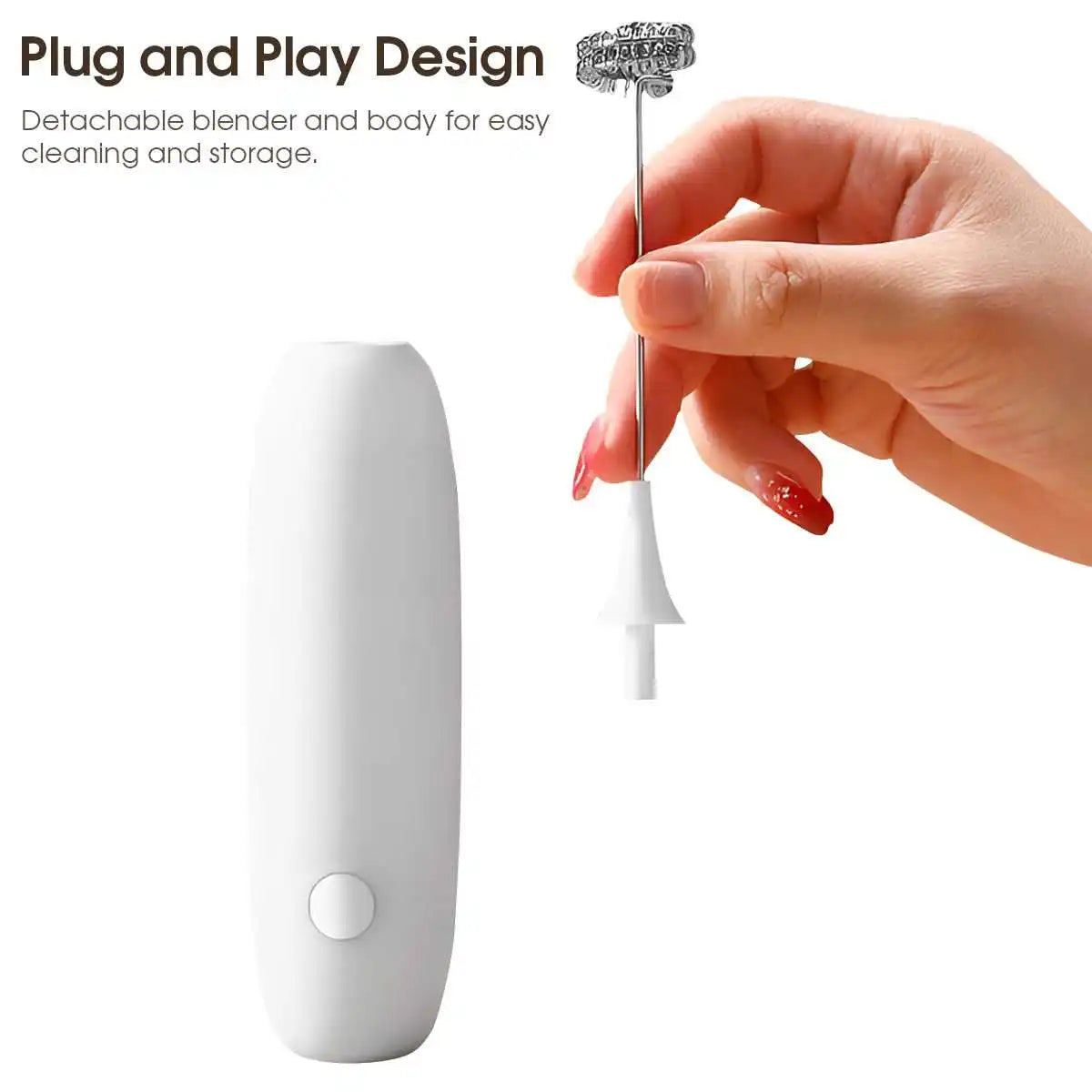 Electric Milk Frother Handheld Automatic Foam Maker Coffee