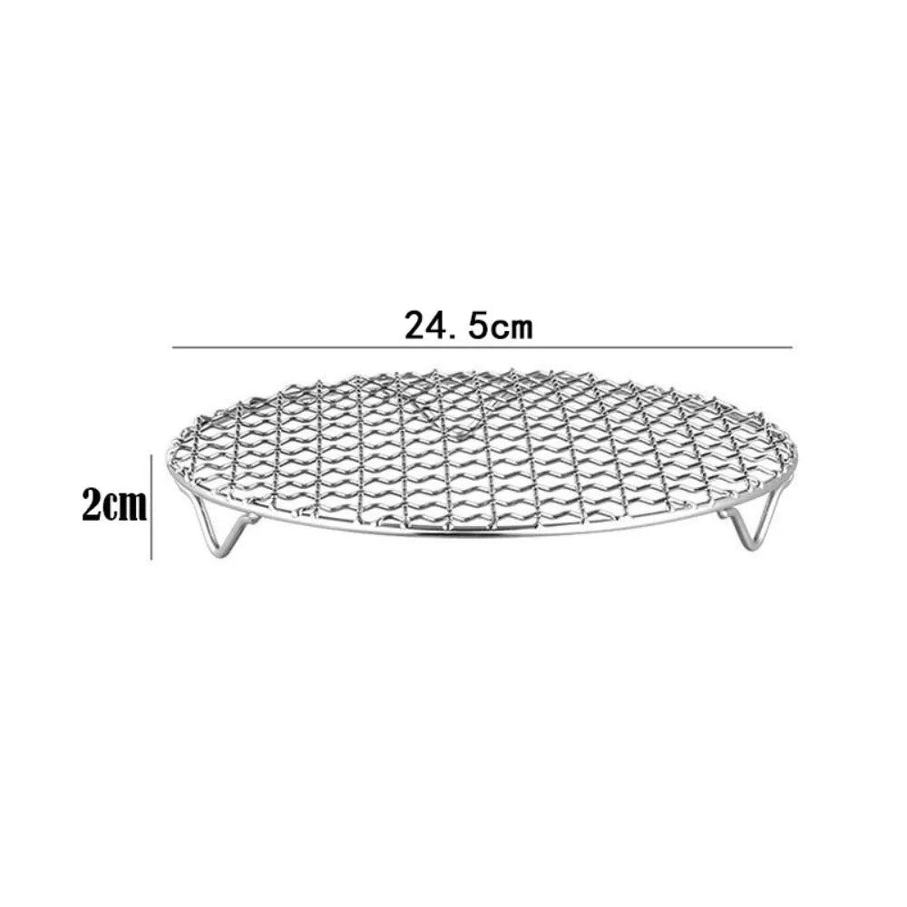 Round Air Fryer Rack Stackable Stainless Steel Grid
