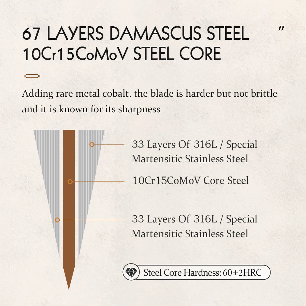 Hezhen Inch Paring Knife 67 Layer Damascus Steel
