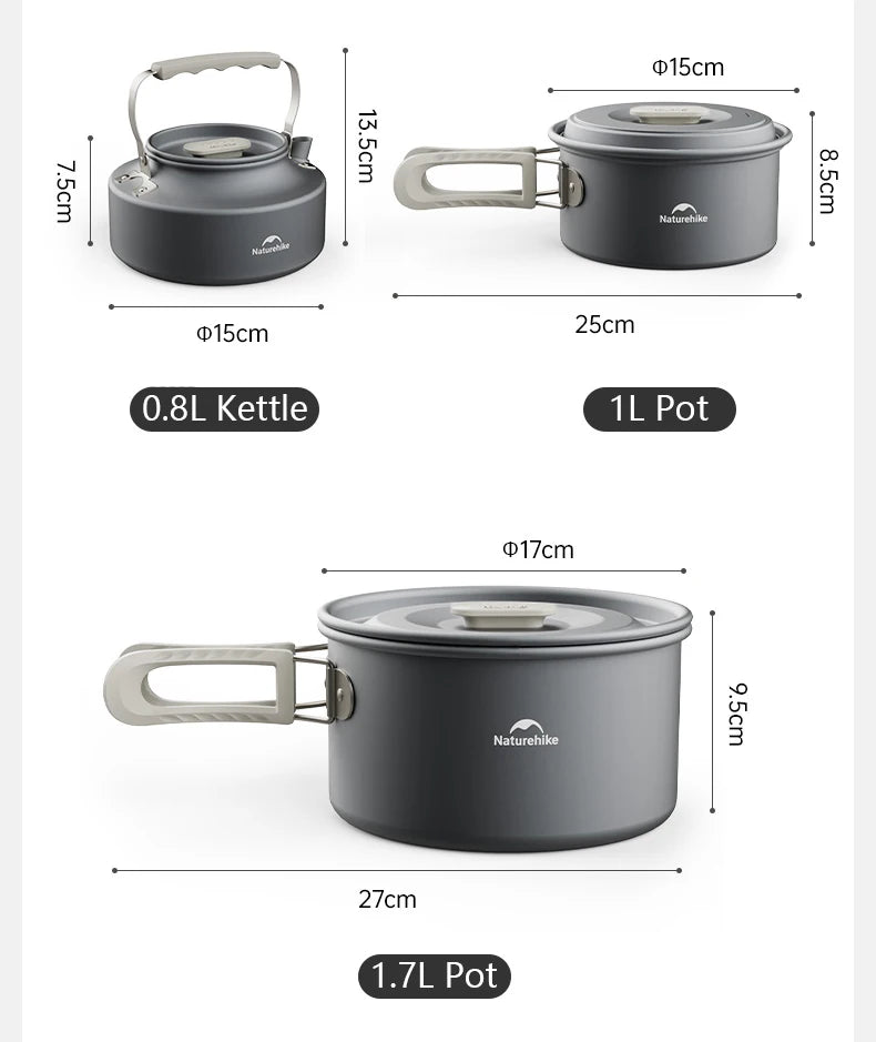 Naturehike Camping Cookware Kit Outdoor Frying Pan Kettle