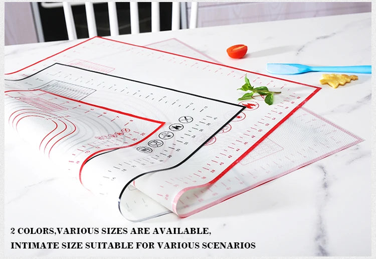 Oversize 80/70/60cm Silicone Baking Mat Rolling Kneading Pad