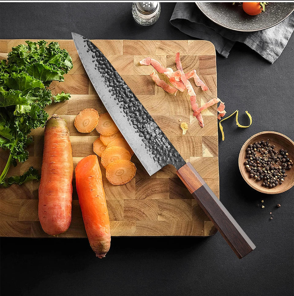 Young Japanese Handmade Chef Knife 67 Layer Damascus