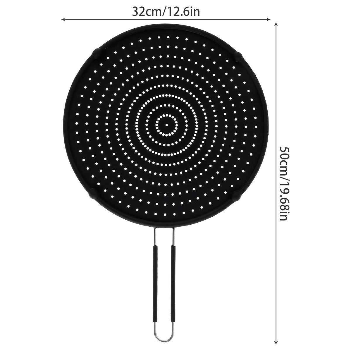 Silicone Splatter Screen Foldable Handle Heat-Resisting Oil