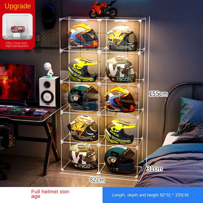 High Face Value Motorcycle Helmet Dustproof Storage Rack