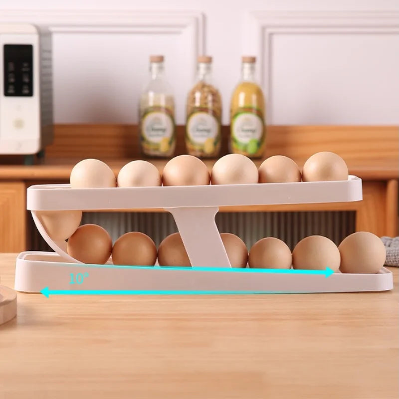 2-3 Tier Rolling Egg Storage Container Refrigerator Holds