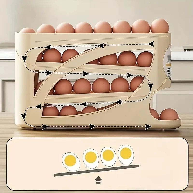 3-Tier Refrigerator Egg Storage Box Side Door Storage