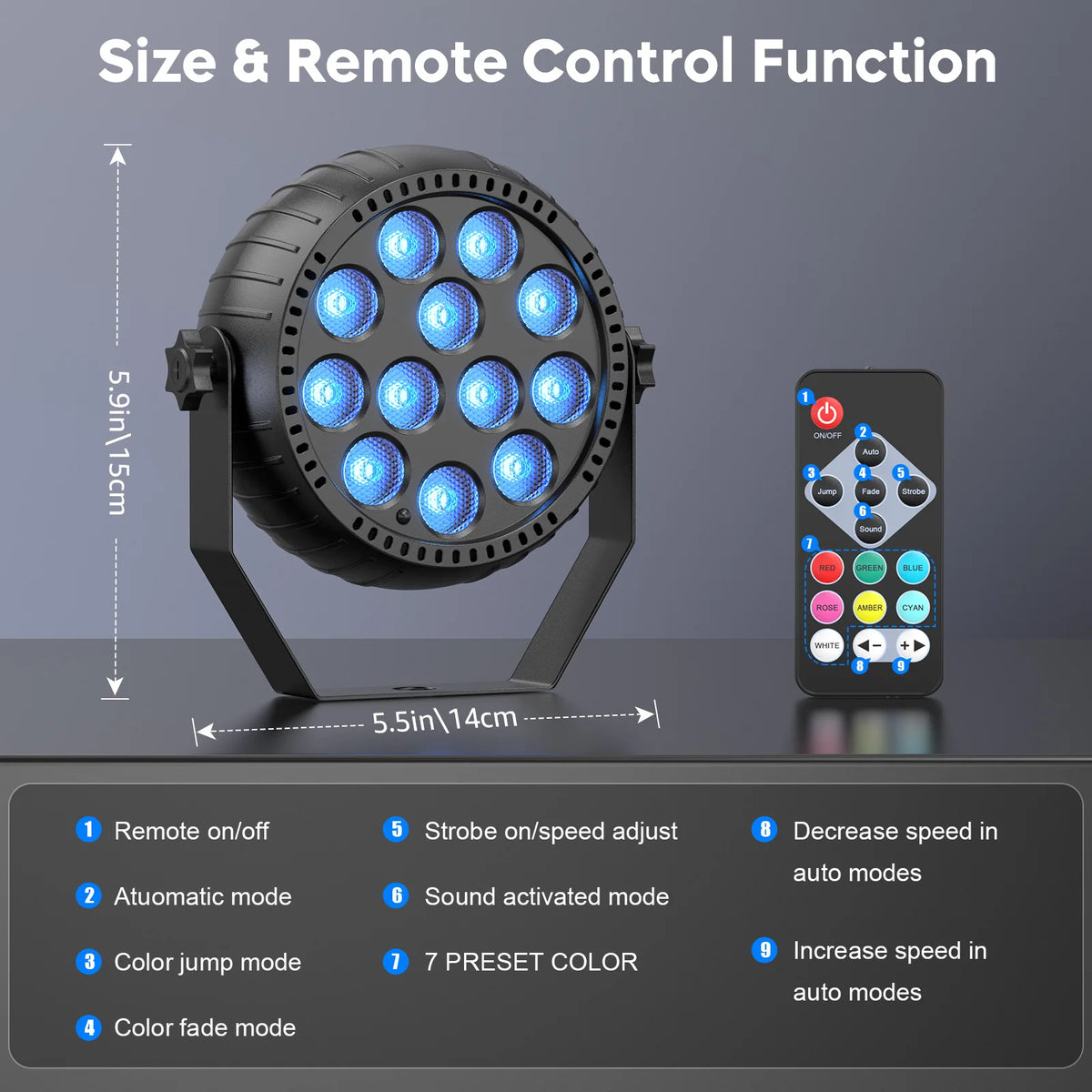 Somspot 4pcs Led Rgb Par Lights Storage Bag