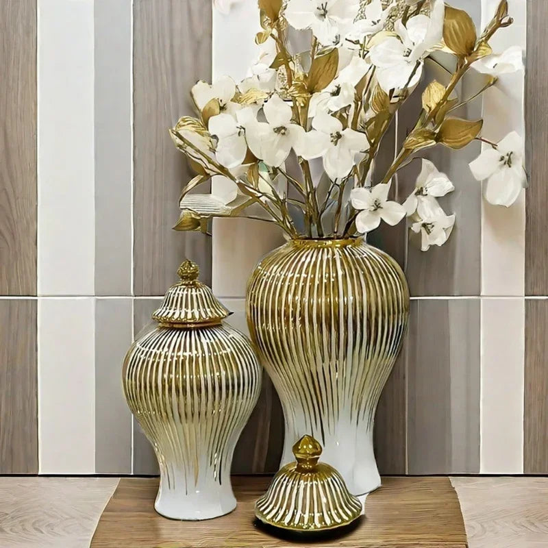 Vase Ceramic Luxury Electroplated General Jar European Ceramic