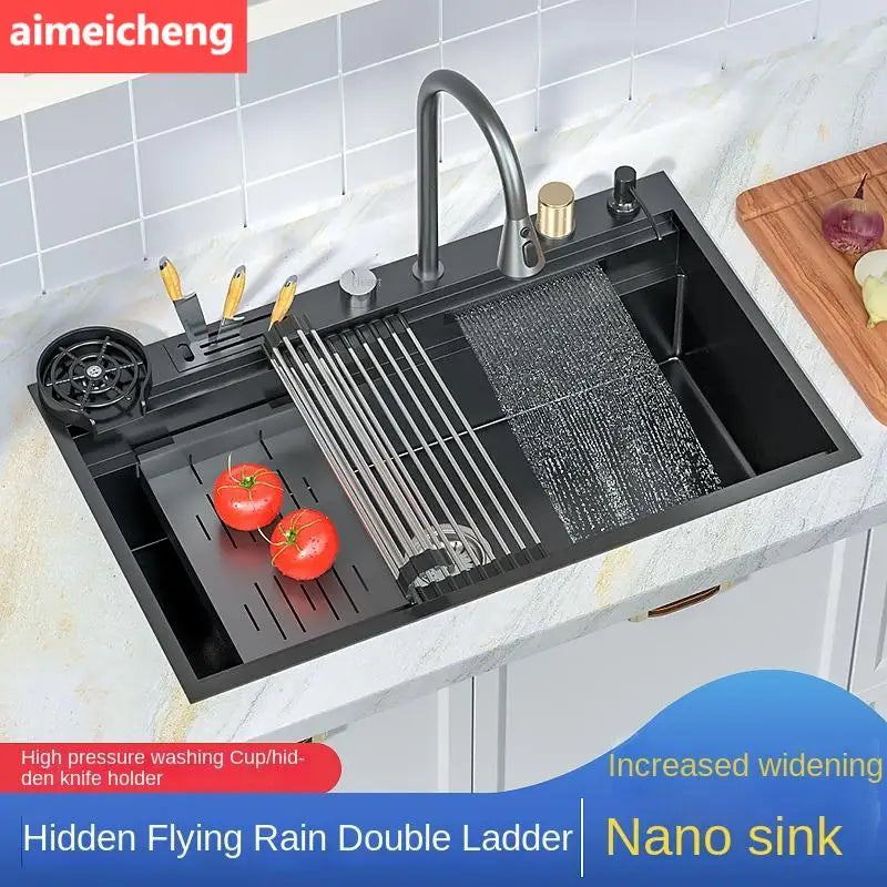 Waterfall Sink Nanometer 304 Stainless Steel Large Slot