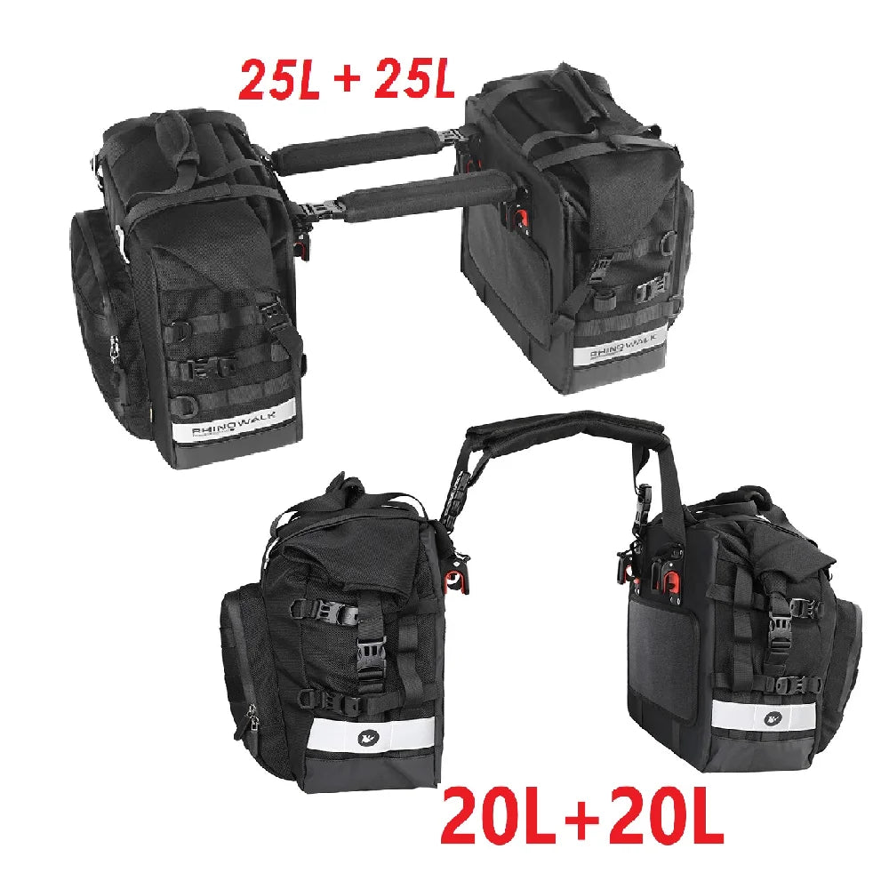 Rhinowalk 2pcs Motorcycle Saddle Bag Motor Bag 3d