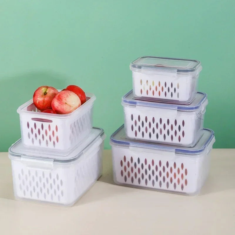 Refrigerator Preservation Storage Box Drain Basket Storage