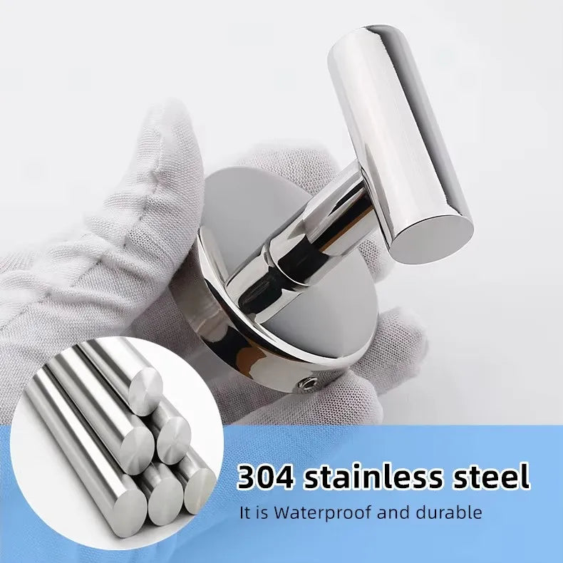 304 Stainless Steel Bathroom Towel Hooks Black Coat