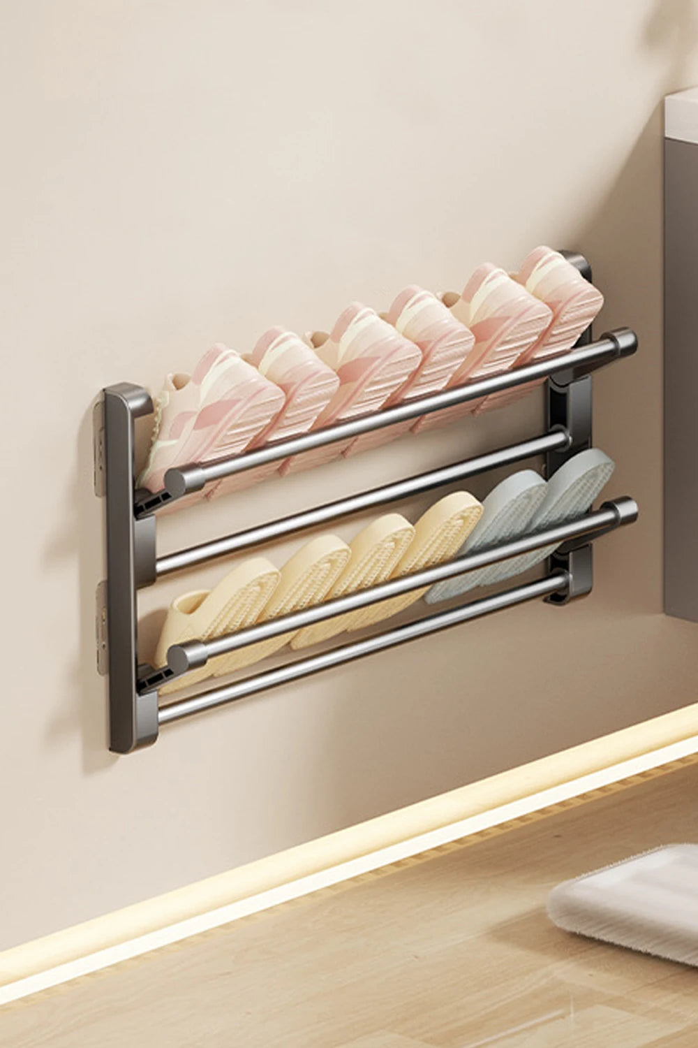 Simple Shoe Rack Wall-Mounted Bathroom Slippers Hook Holder