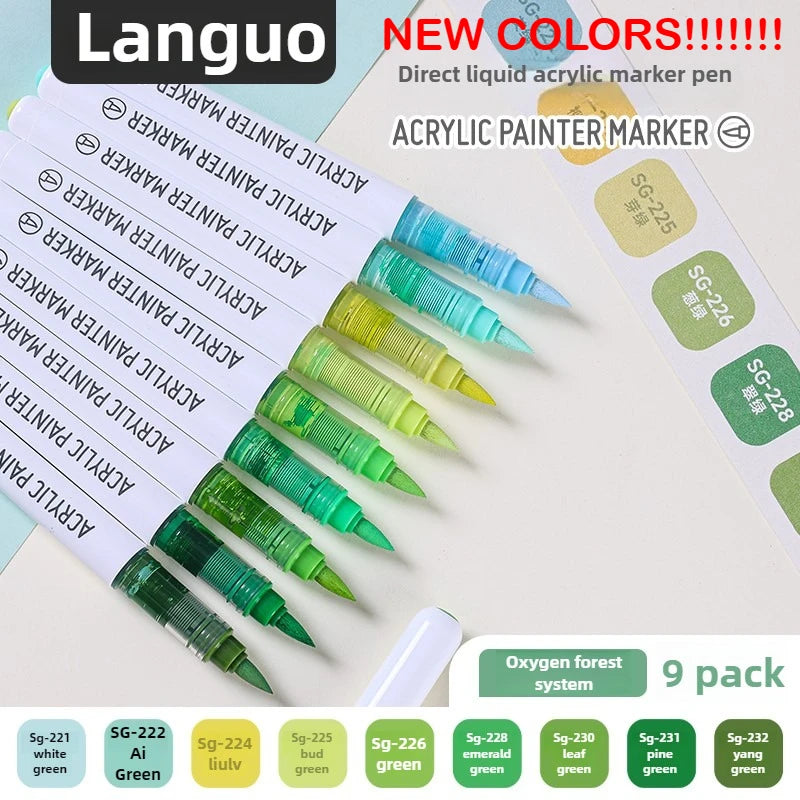 Languo 240/9 Colors Direct Liquid Acrylic Paint Pens