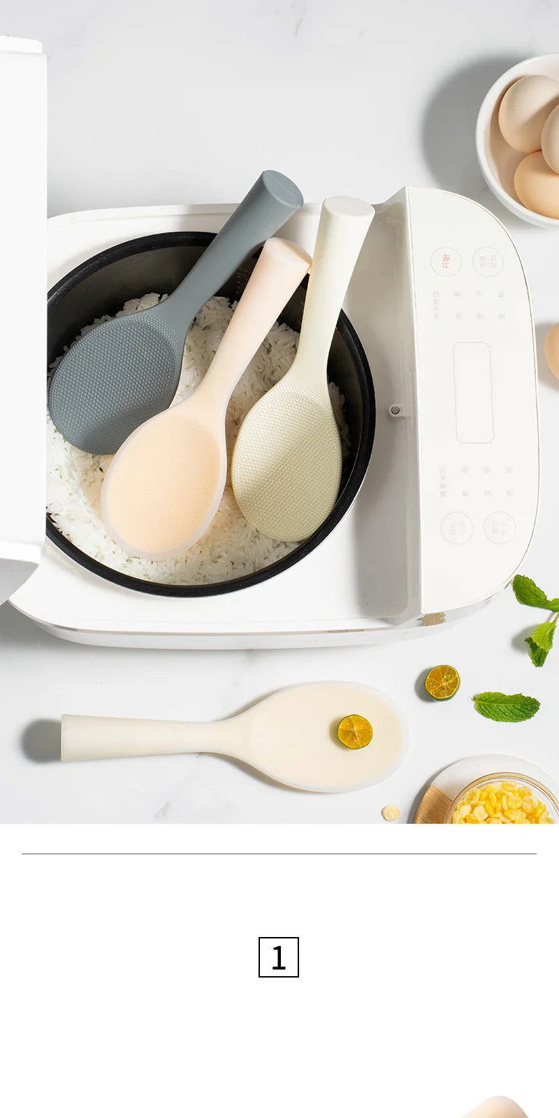 1pcs Food Grade Silicone Rice Spoon Non-Stick Cooking