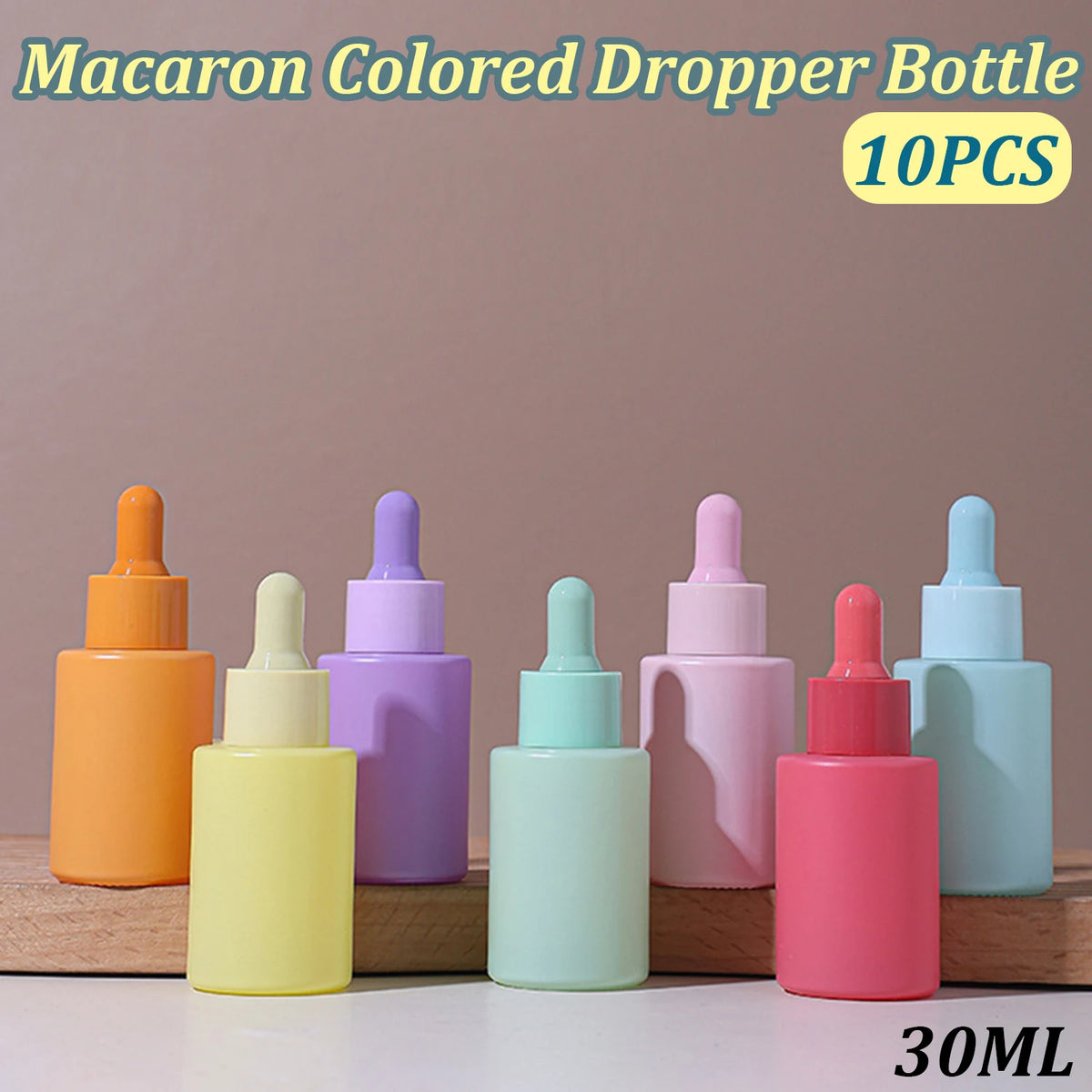 10pcs 30ml Dropper Bottles Macaron Colored Glass Container