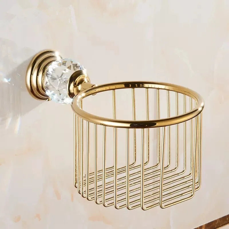 Zgrk Classical Bathroom Hardware Gold Polished Bath Wall-Mounted