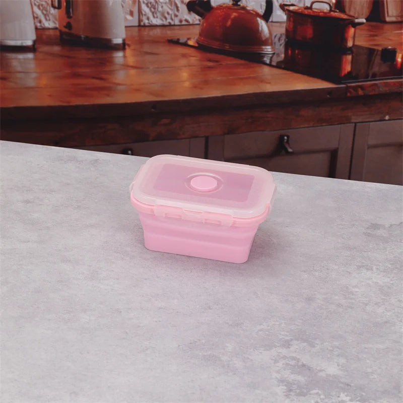 Size Choose Silicone Rectangle Lunch Box Collapsible Bento