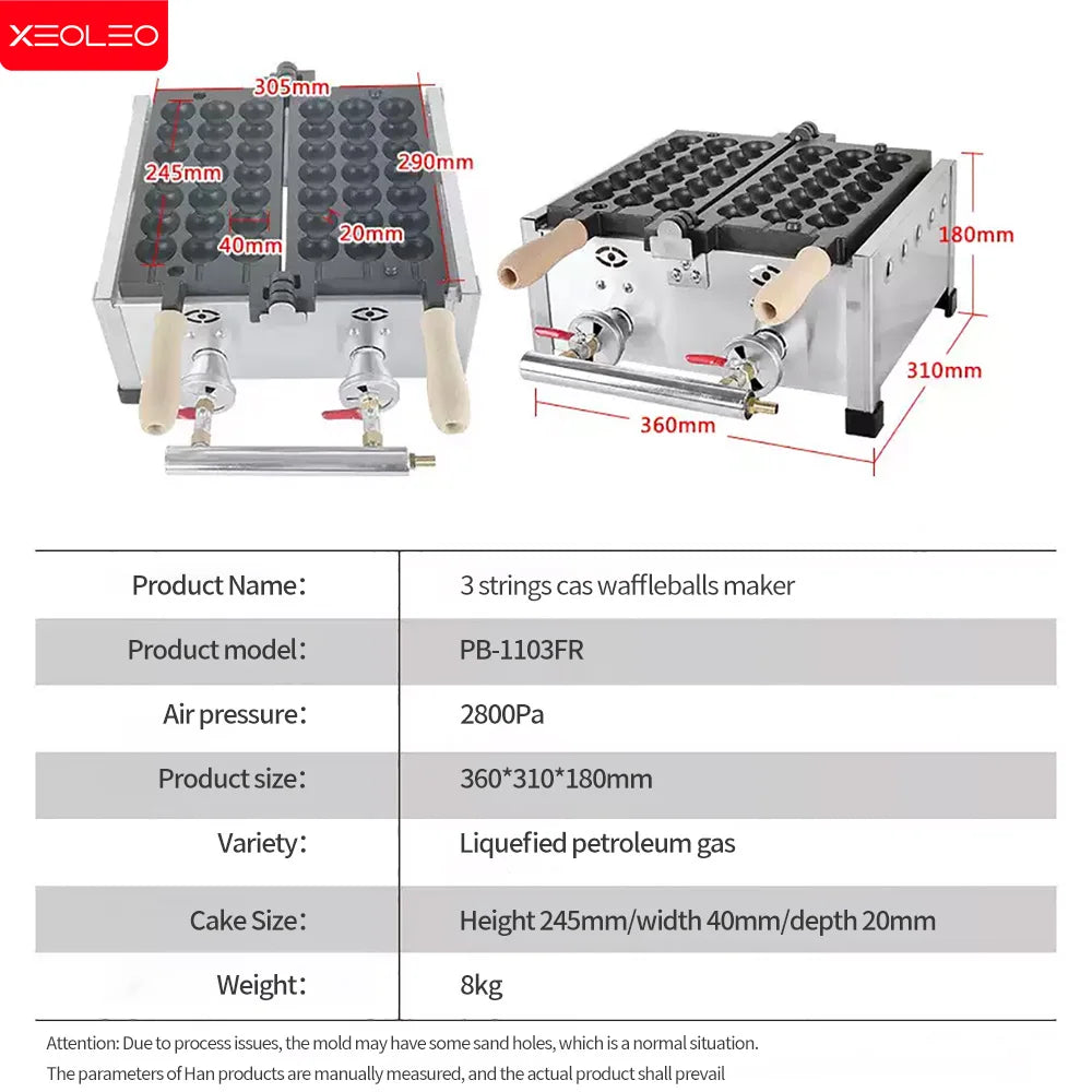 Xeoleo Electric Waffle Maker 1400w Candied Haws Skewer