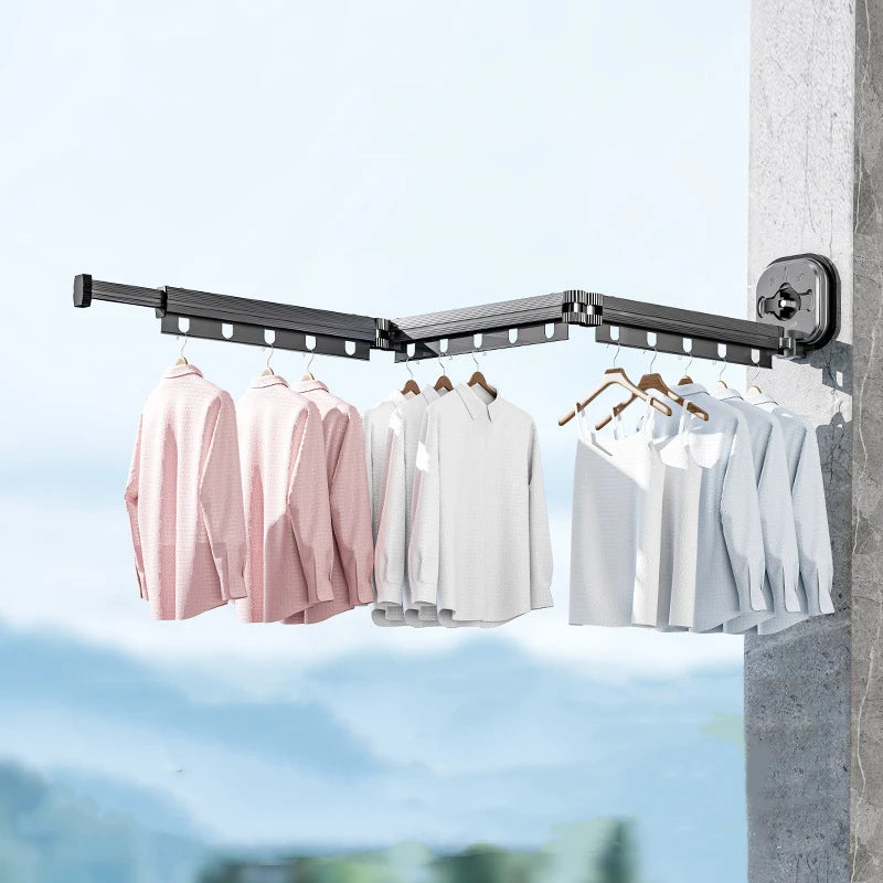 Retractable Drying Rack Suction Cup No Punching Aluminum