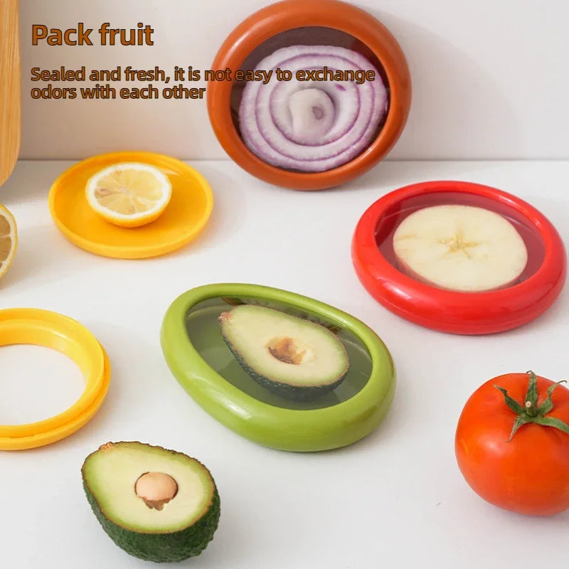 1pc/4pc Silicone Fruit Vegetable Fresh-Keeping Box Food Storage