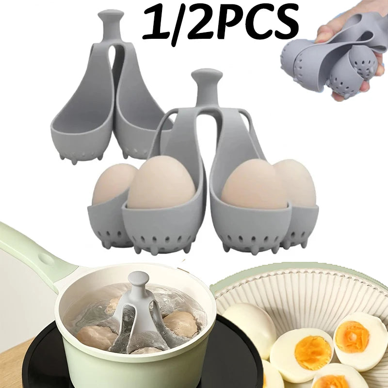 1/2pc Silicone Egg Boiler Rack 4/6 Hole Egg