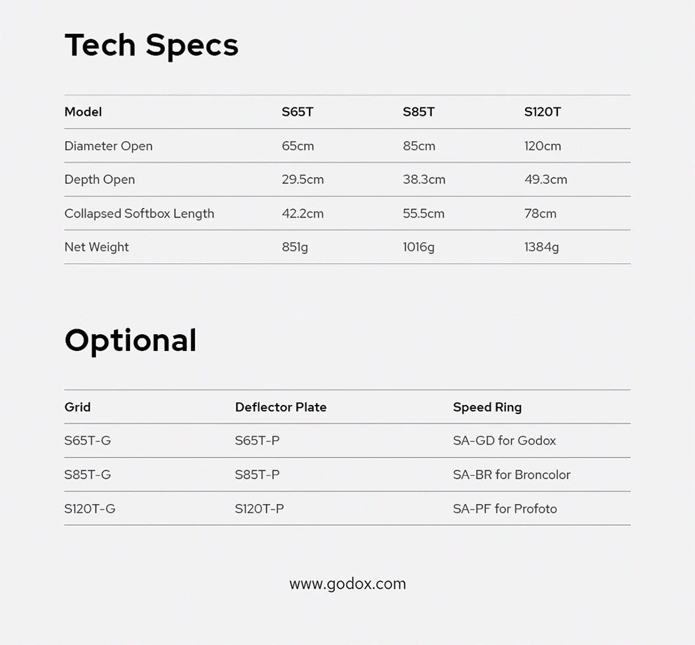 Godox S65t S85t S120t Umbrella Style Quick Installation