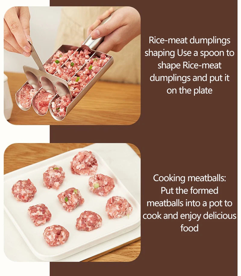 304 Stainless Steel Meatball Scoop Easy-Release Non-Stick Fish