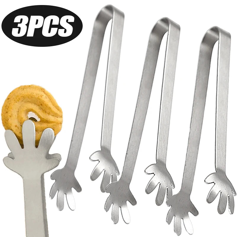 3/1pcs Stainless Steel Food Tongs Hand Palm Finger