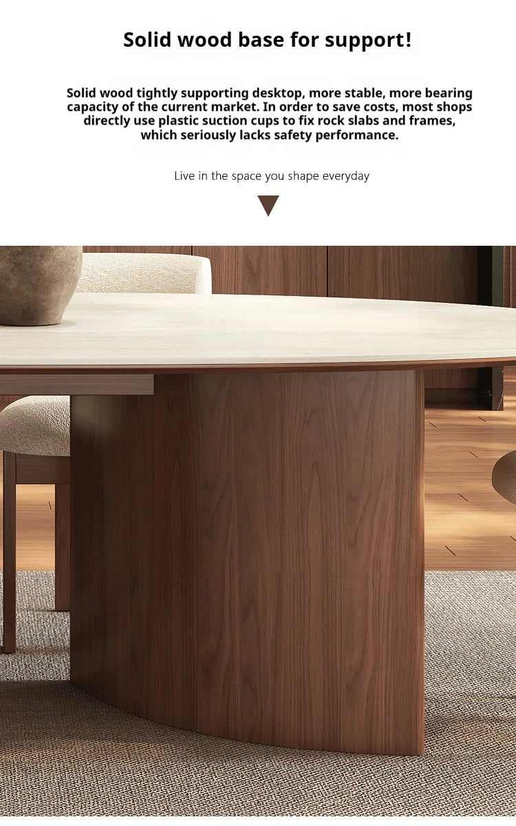 Any Size Custom Beige Travertine Teardrop Dining Table