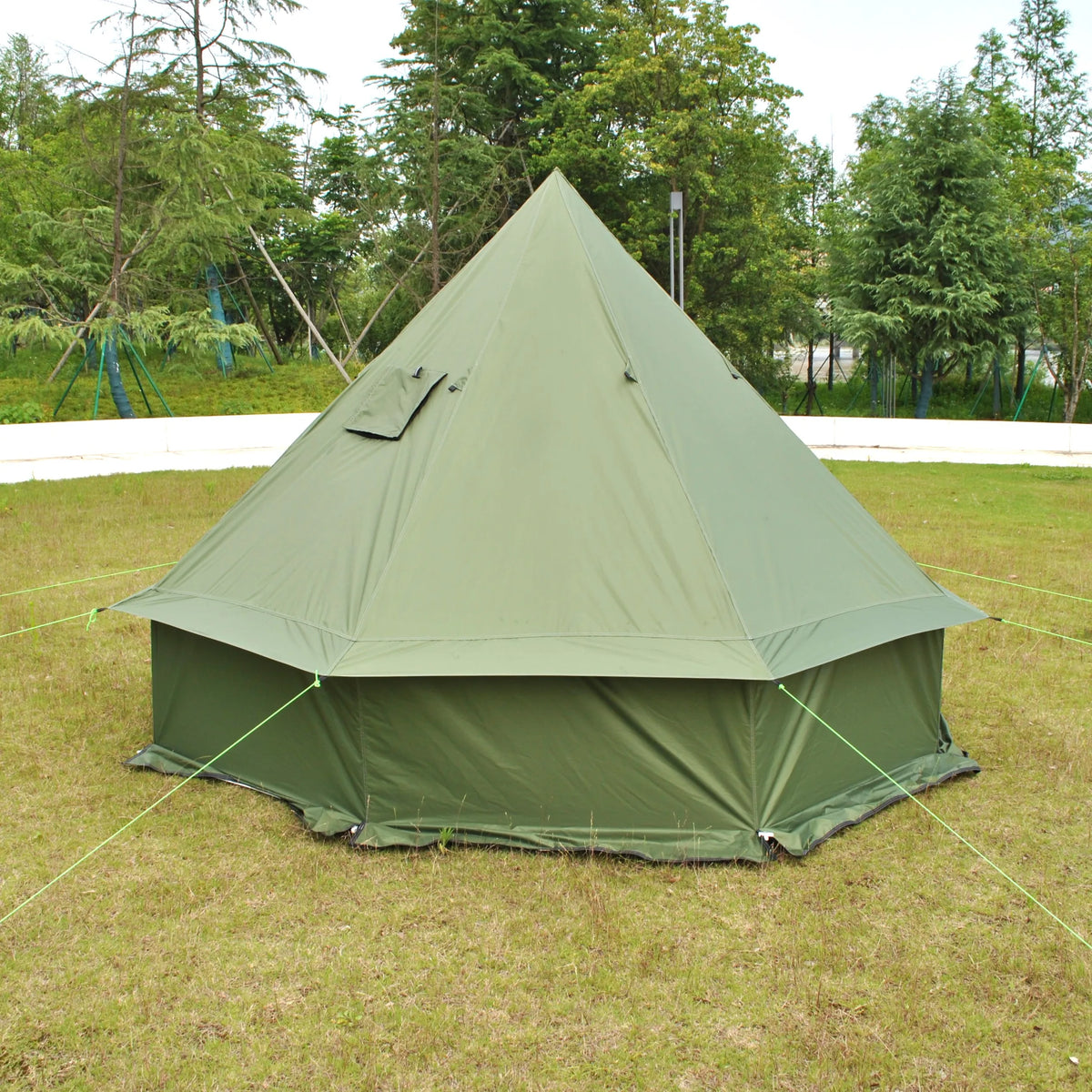 Person Large Pyramid Tent Four Seasons Camping Chimney