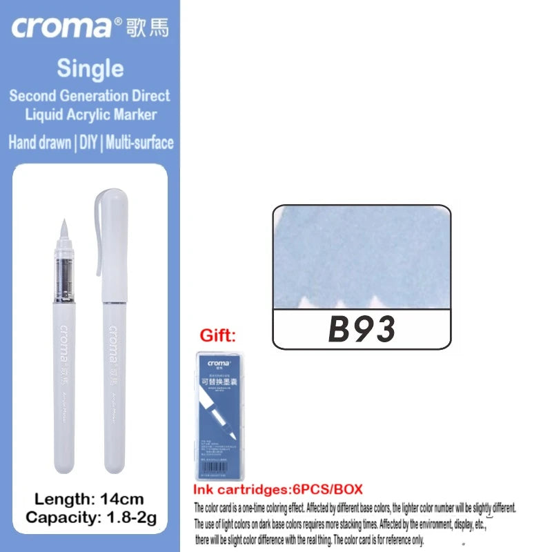 Croma 160/1 Colors Refillable Direct Liquid Acrylic Marker