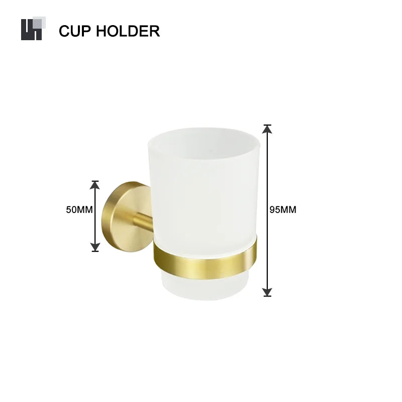 Bathroom Hardware Brushed Gold Knurled Brass Kit Towel