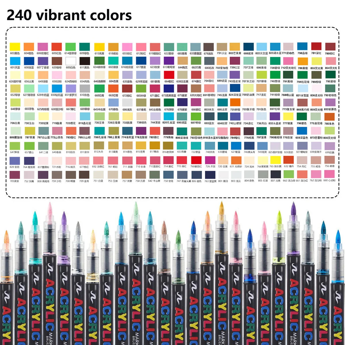 12-366 Colors Acrylic Marker Waterproof Acrylic Brush Marker