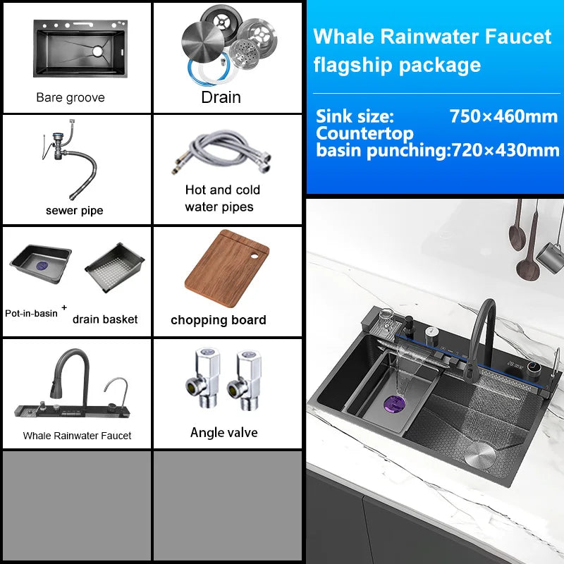 Multiple Styles Stainless Steel Sink Piano Key Digital
