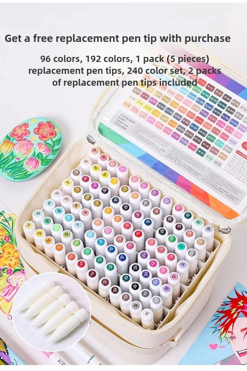 Languo 240/9 Colors Direct Liquid Acrylic Paint Pens