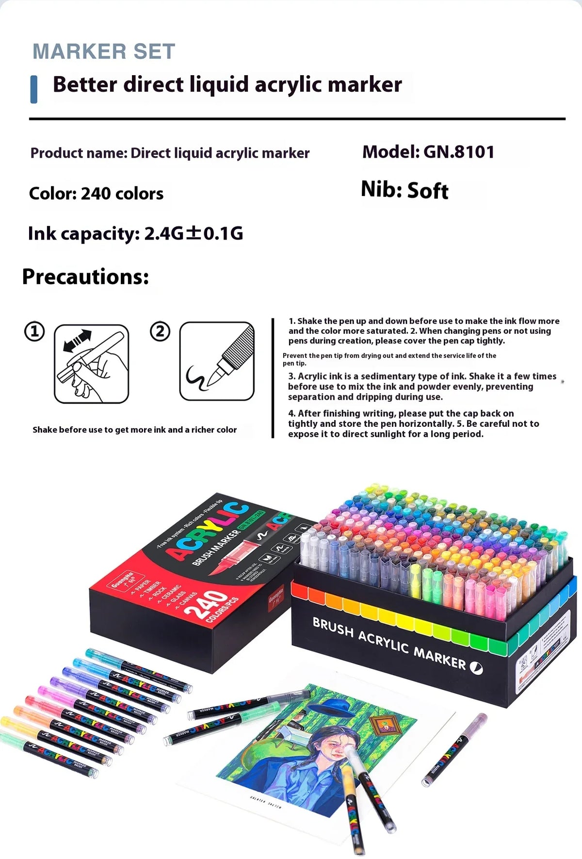 12 To 240 Colors Acrylic Paint Pens Multi