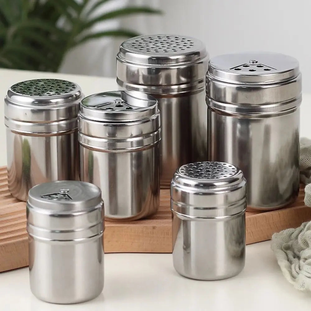 Stainless Steel Salt Sugar Bottle Rotating Cover Seasoning