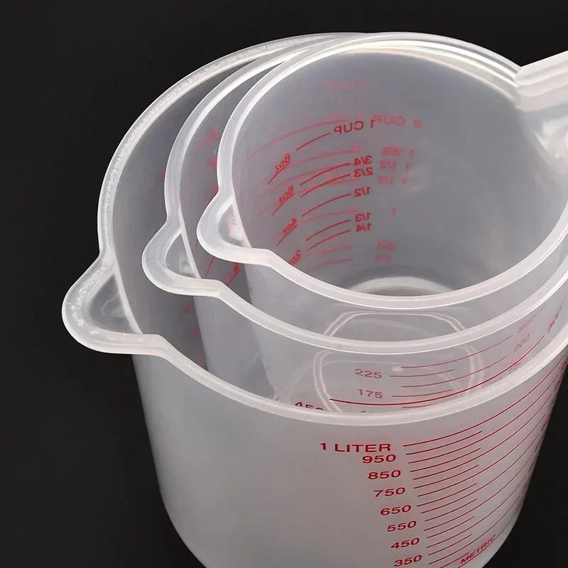 3pcs/Set Baking Liquid Measuring Cups Pvc Scale Cup