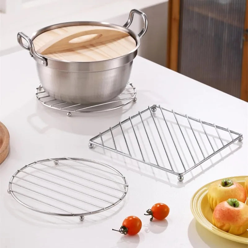 1pc Stainless Steel Trivet Pot Steamer Rack Pot
