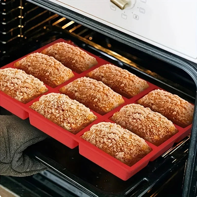 1pc 9-Cavity Silicone Mini Loaf Pan Baking Cake