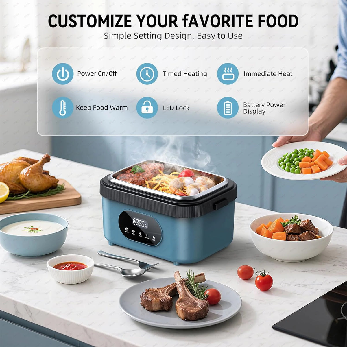 Gison Electric Heated Lunch Box Food Warmer 5l